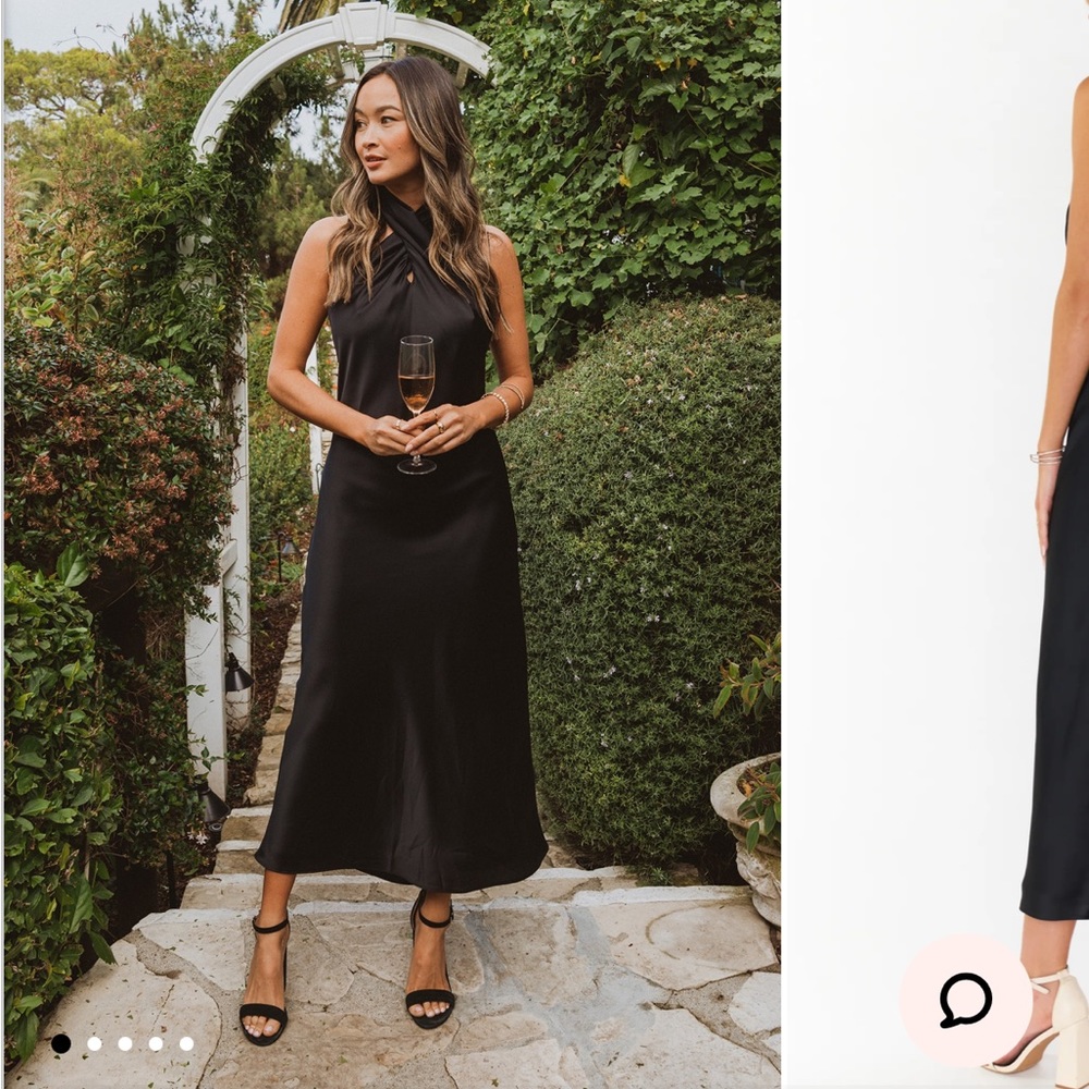 Show Me Your Mumu Jasmine Halter Midi dress in black size M